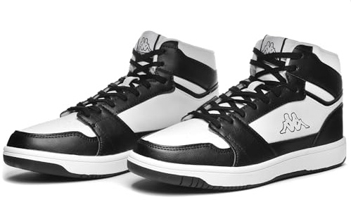 Kappa - Sneakers Alta, Uomo Donna, Bianco, Poliuretano, Fitness. Logo Basil MD, Taglia: 46