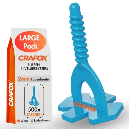 CRAFOX® Kakel Nivelleringssystem Tillbehör | 500x Gängstavar 2mm Fogbredd | Proffsverktyg för plattsättare | Läggningshjälp Dragstavar | Perfekt kakelsättning utan fogkryss