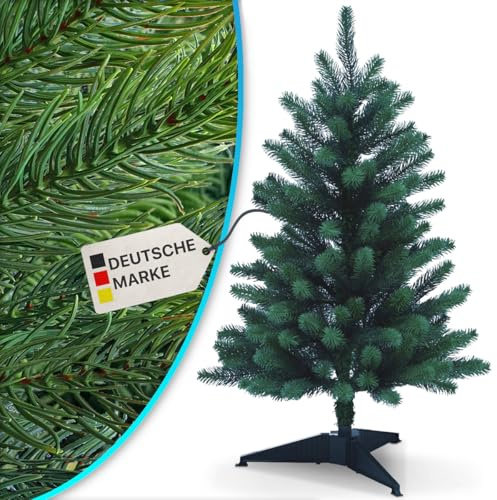 NYVI Weihnachtsbaum NYVI-Xmas Premium 85 cm - Künstlicher Voll-PE Tannenbaum aus 100% Spritzguss - Täuschend echter Kunstbaum - B1 Schwer Entflammbar - mit Ständer - Modularer Aufbau