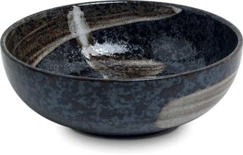 Lujo - Cuenco - Ansen negro - Edo japan - Ø17 cm | H6,5 cm - Platos de cerámica - Cuenco grande - Fuente de frutas - Ensaladera grande - Ensaladera grande - Ensaladera grande - Vajilla japonesa