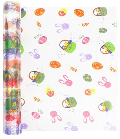 JOYIT Zellophanfolie mit Ei (44,5 cm x 30,5 m) – 3 mm dicke Oster-Geschenkpapierrolle, Ostereier-Zellophantüten, groß für Süßigkeiten-Geschenkkörbe, 30,5 m