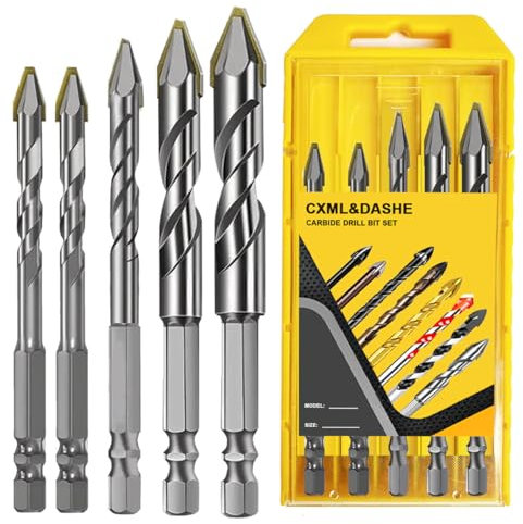 10 Stück Hochfester Exzenter Spiralbohrer, hohe Härte Schrägkopf Exzenterbohrer, Multifunktionsbohrer-Sets Schnellbohren in 3s für Fliesen/Glas/Holz/Kunststoff (6+8+10+12)