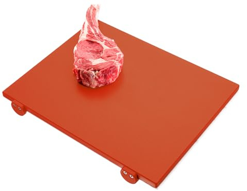 Euroceppi, Tagliere professionale in Polietilene CM.40X30X2 Marrone Con 2 Fermi applicati