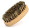 Brosse à barbe ovale en poils de sanglier avec manche en bois pour barbe et moustache, peigne de massage pour homme