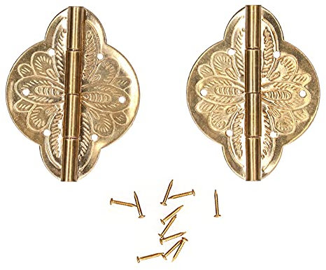 Kleine Scharniere, Antike Messingscharniere, Faltbares Quadratisches Scharnier, Türscharniere, Mini-Scharniere, Dekorative Scharniere mit Schrauben für Schranktüren, Kommode,