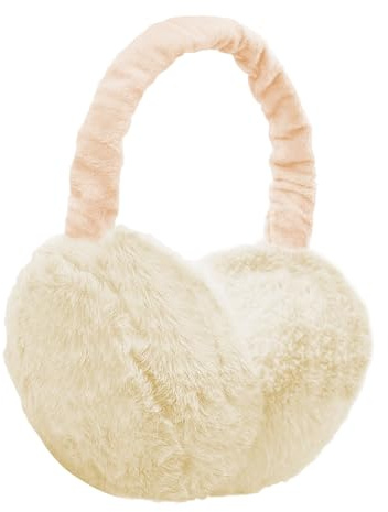 UQTUKO Ohrenwärmer, Faltbare Winter Ohrenschützer Verstellbarer Plüsch Earmuffs Warme Kälteschutz Kalte Ohrenschützer für den Winter Reiten für Damen, Herren und Kinder, Weiß