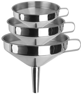 ZBORAVPIX Embudo， Embudos de Boca Ancha for Bar, Vino, Cerveza, Frasco de Aceite, Embudo de Acero Inoxidable for enlatar, Herramientas de Cocina con Filtro Desmontable, Embudo de Metal(2)