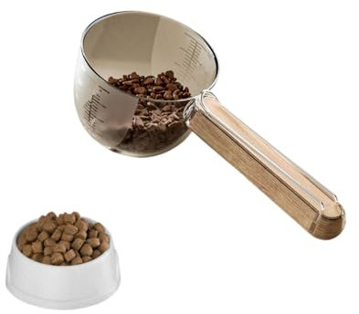 Générique Pelle à Nourriture pour Animaux de Compagnie, Cuillère Multi-Usage, Cuillère Graduée Transparente,Doseur Croquettes Chien Cuillère à Nourriture pour Chat Cuillère à Mesurer à Long Manche