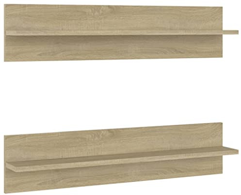 vidaXL Wandregale 2 STK. Sonoma-Eiche 80x11,5x18 cm Holzwerkstoff