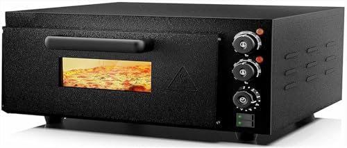 BTOIASYHF Forno Pizza Elettrico da Piatto per Interni, 1800 W, Forno Pizza Commerciale con Timer E Controllo della Temperatura, Riscaldamento Uniforme per Crepes, Pancake, Pane E Pastiglie.