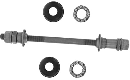 Toyvian Mountain Bike Rear Axle Hub Shaft 180mm Solid Steel Gray Bike Wheel Hub Repair Kit Bearing