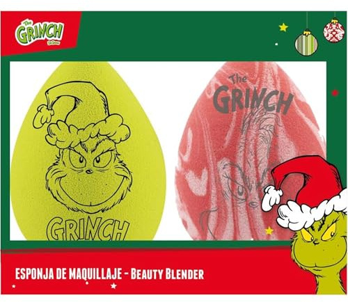 The Grinch Beauty Blender Éponge de maquillage de Noël | Éponges pour fond de teint et correcteur avec design exclusif Grinch