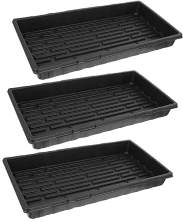 CLISPEED Vassoio di Avviamento per Vivaio 3 Pezzi, Accessorio per Iniziare Giardinaggio in Serra, Vassoi di Coltivazione Neri Spessore 1,8 Mm, Compatto per Germinazione Piante Indoor