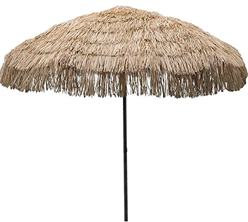 QYYZTQY Tavolo Hawaiano in Paglia ​​Piedi, inclinabile a 45° Ombrellone da Spiaggia Portatile Antivento per Prato, Piscina, Cortile, Giardino, Esterno