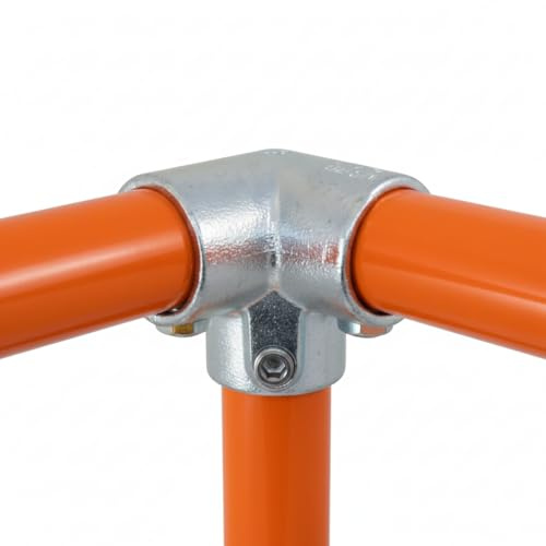 128D 3 Way Elbow Key Clamp Fitting for Standard 48.3mm Tube | Heavy Duty Galvanized Iron Handrail, Railing & Scaffold Tube Clamps