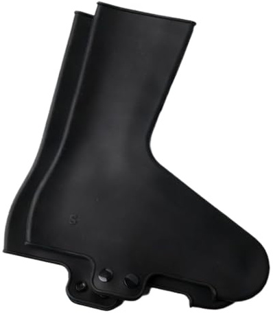 Copriscarpe da bicicletta, 1 paio di copriscarpe invernali in silicone, impermeabili, termici, per uomini e donne, motociclisti, equitazione, pioggia, neve, scooter, Nero, Large
