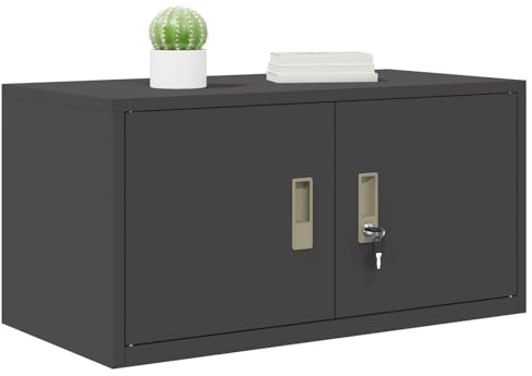vidaXL Aufbewahrungsschrank Schwarz 80 x 40 x 40 cm Stahl, Modernes Büro, Rechteckiger Stahl Aufbewahrungsschrank, Abschließbar, Viel Platz, Robuste Lösung