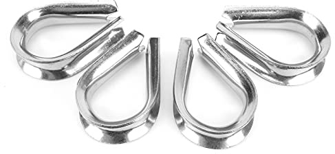 Yechiry Dedales de Cable de Acero Inoxidable, 4 Dedales de Cable M12 de 12 Mm, de Pulido Electrolítico, Ideales para Cables de Alambre de 1/2 Pulgada de Diámetro, Aparejos Marinos e Industriales