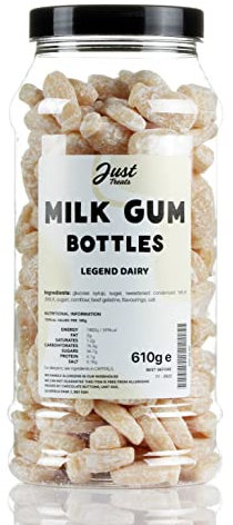 Old Fashioned Dusted Milk Bottles from Just Treats Gift Jar Collection