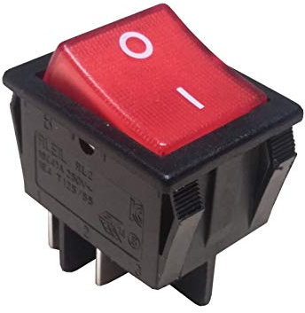 WITTKOWARE 3 Stück Kontroll-Wippenschalter, 2-polig, EIN/AUS, 16A/250V~, 30x22mm, rot, beleuchtbar