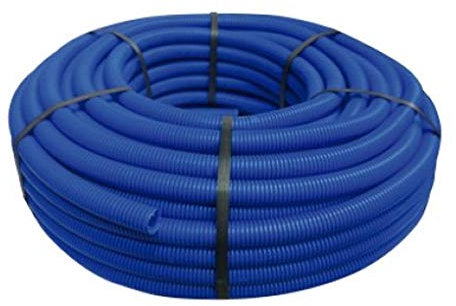 Suinga Tube Corrugué Bleu 19mm 50 mètres | Tuyau corrugué avec Certificat Aenor utilisé pour la conduite de câbles électriques | Tube corrugué extérieur 19 mm | Conduit pour câbles électriques