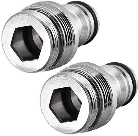 sourcing map Garden Hose Quick Connect Nickel-plated Water Hose Fitting Connectors M22 Male Threaded Adapter 2pcs