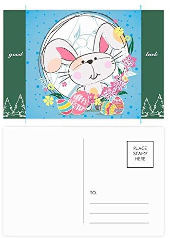 Happy Ostern Religion Festival Cute Bunny Good Luck Postkarten-Set, Karte Postkarte, Seite Postkarten, 20 Stück
