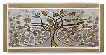 ARTEMA Quadro Ariel Ecopelle Beige Albero della Vita 26 Canvas+Glitter Oro Rame 132x62