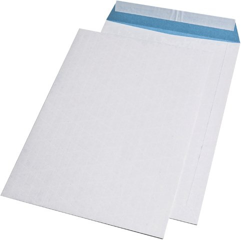 MAILmedia® Versandtasche, ohne Fenster, haftklebend, C4, 140 g/m², Kraftpapier, fadenverstärkt, weiß/blau (250 Stück), Sie erhalten 1 Packung á 250 Stück