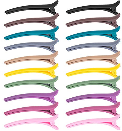 MELLIEX 20 Stück Haarspangen, Abteilklammern Friseur Combi-Clip Haarclips Damen Hair-Clips Krokodil Haarklammern aus Kunststoff Bunte
