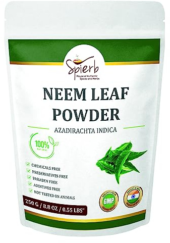 Spierb Neem Pulver 250gm - Neem Powder für Haut and Haare - 100% Pure Azadirachta Indica Ayurvedic Herb