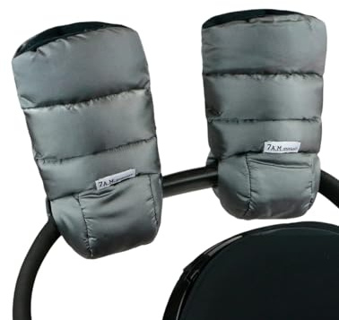 7AM Enfant Stroller Warmmuffs Gloves - Anti-Freeze Stroller Mittens for Handlebars, Water Repellent Hand Warmer Muff for Cold Weather, Plush Lined Stroller Warmmuffs | Winter Stroller Accessories