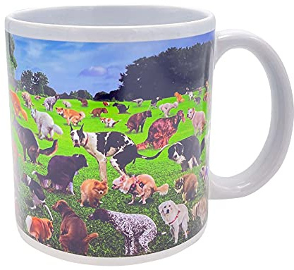 Island Dogs Giant 22 ounce Pooping Puppies Novelty Ceramic Coffee Mug - Funny coffee mugs for dog lovers of any breed. Jumbo in size as well as laughs.