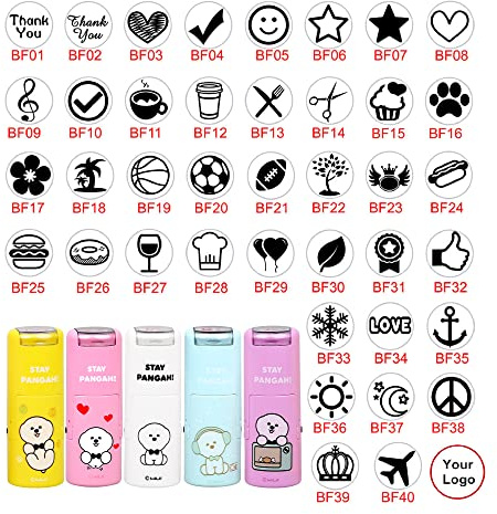 Personalized Self Inking Loyalty Card Stamp, Custom Small Stamp, Choose from 9 Device Colors and 15 Ink Colors