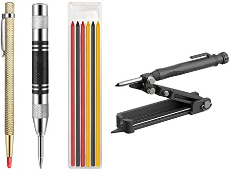 Anlayliay Outils de TraçAge Multifonctionnels, Crayon de Construction, Outils de Notation, Jauge de Contour, Outils de Marquage, Crayon MéCanique Lot de 5