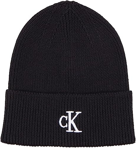 Calvin Klein Jeans Damen Strickmütze Beanie Wintermütze, Schwarz (Black), Onesize