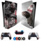 MaD Vision® Extra-Haltbares Skin-Set aus Vinyl für PS5 Disc + 5 Paar Aiming Rings | Kratzfestes Aufkleber-Set für Playstation 5 + 2 Controllers – für God of War|GOW Design