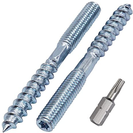 SKIR'CO (4 piezas) Pernos colgantes M8 x 90 mm, Tornillos de espiga de rosca de doble extremo, Pernos de doble cabeza