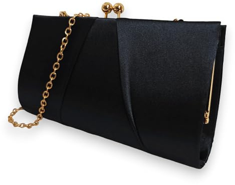 UShopUK Clutch/Handtasche aus Satin, für Hochzeit, Abschlussball, Hochzeit, Abendveranstaltung, Party, medium