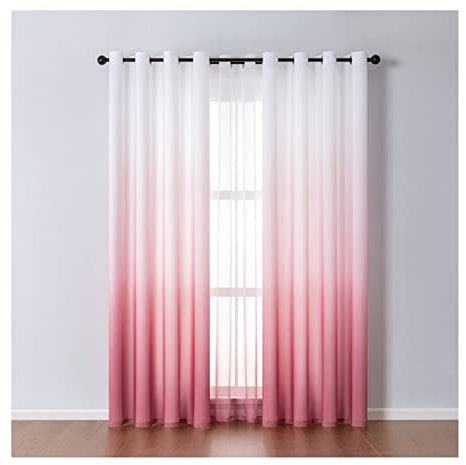 Banemi Gardinen Rosa, Vorhang Verdunkelung Ösen 2er Set Polyester Farbverlauf Deko Schlafzimmer 107x214cm