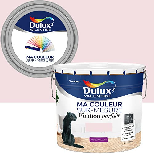 Ma Couleur Sur-mesure par Dulux Valentine – Peinture Intérieure Murs, Plafonds, Boiseries - Finition Parfaite - 98% d'opacité - Velours Bouton de Rose 10 L - Palette expressive