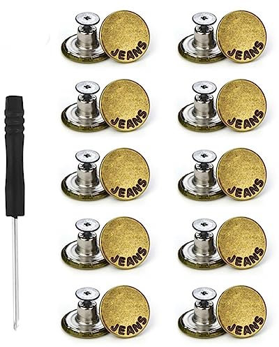 ISTOVO 100-Pack Jeansknopf Ersatzteile 17 mm Abnehmbare Jean-Taste Ersatzteile