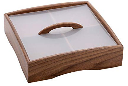 OQHAIR Frutero Frutero Caja de Frutas de Madera, Madera de bambú 4 Rejillas Plato de Frutas Melón Nuez Plato de Aperitivo Caja de Dulces Plato de Frutas Creativo Platos Decorativos para C