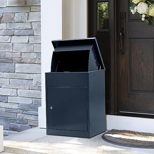 Wall Mounted Outdoor Medium Lockable Mailbox Steel Locking Home Floor Standing Letter Post Box (Medium)