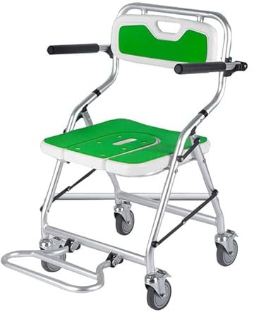 Joyfitness Toilettenstuhl für Senioren,Toilettenstuhl für Senioren mit Rollen,Toilettenstuhl Faltbar,Duschhocker für Senioren mit Rollen, Duschrollstuhl