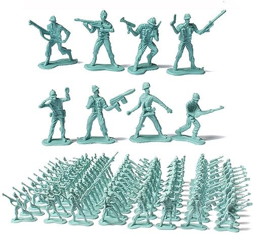 Asudaro Statische Militärsoldaten Modell Figur, 100Pcs 4.5cm Militär Soldaten Spielset Armymen Figuren Militär Modell Spielzeug Militärspielzeug Kampfspielzeug Für DIY Militär Sandkasten Spiele Blau