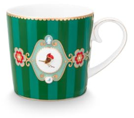 Pip Studio Love Birds Medallion Tasse Stripes grün 150ml