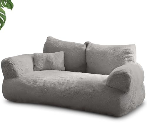noviclass® Katzensofa Simba Katzen Hundesofa in Grau | Inklusive Mini-Kissen | 70x48cm | Katzenbett Hundebett kleine Hunde | Flauschig ausreichend gefüttert | Bezug abnehmbar