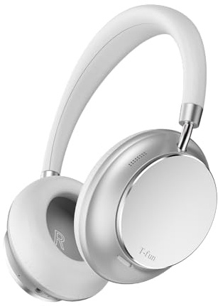T-fun NC35 Hybrid Kopfhörer mit Aktiver Geräuschunterdrückung,Kabellose Over-Ear mit Räumlichem Klang,Transparenzmodus,Bluetooth 5.3,EQ über App,55 Stunden Spielzeit für Reisen/Arbeit