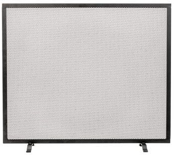 Suinga Parascintille per camino 1 pannello 60 x 50 cm, griglia metallica protettiva contro scintille, schermo di sicurezza per camini, nero